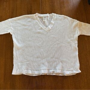 CAbi Cream V-Neck Sweater